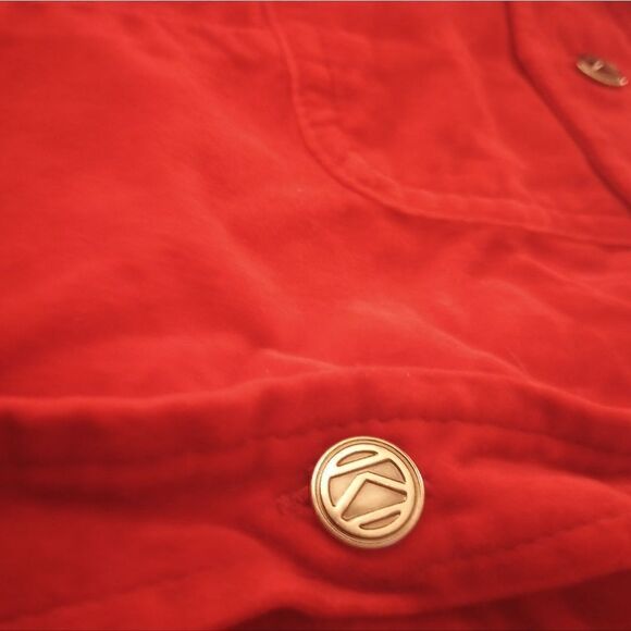 Kathy Ireland velvet button down with silver buttons and front pockets - Picture 5 of 11